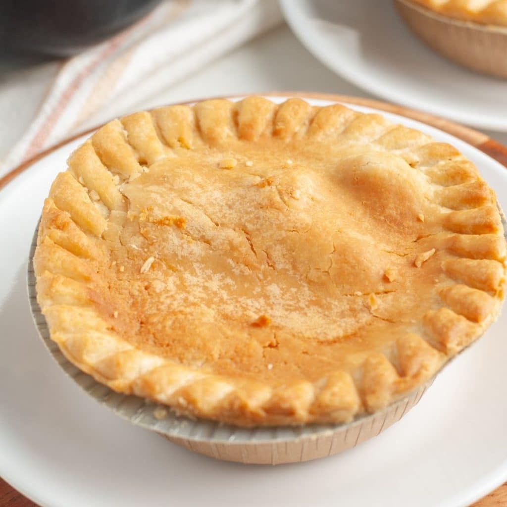 Pot pie on a plate.