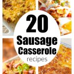 Four different casseroles in baking dishes.