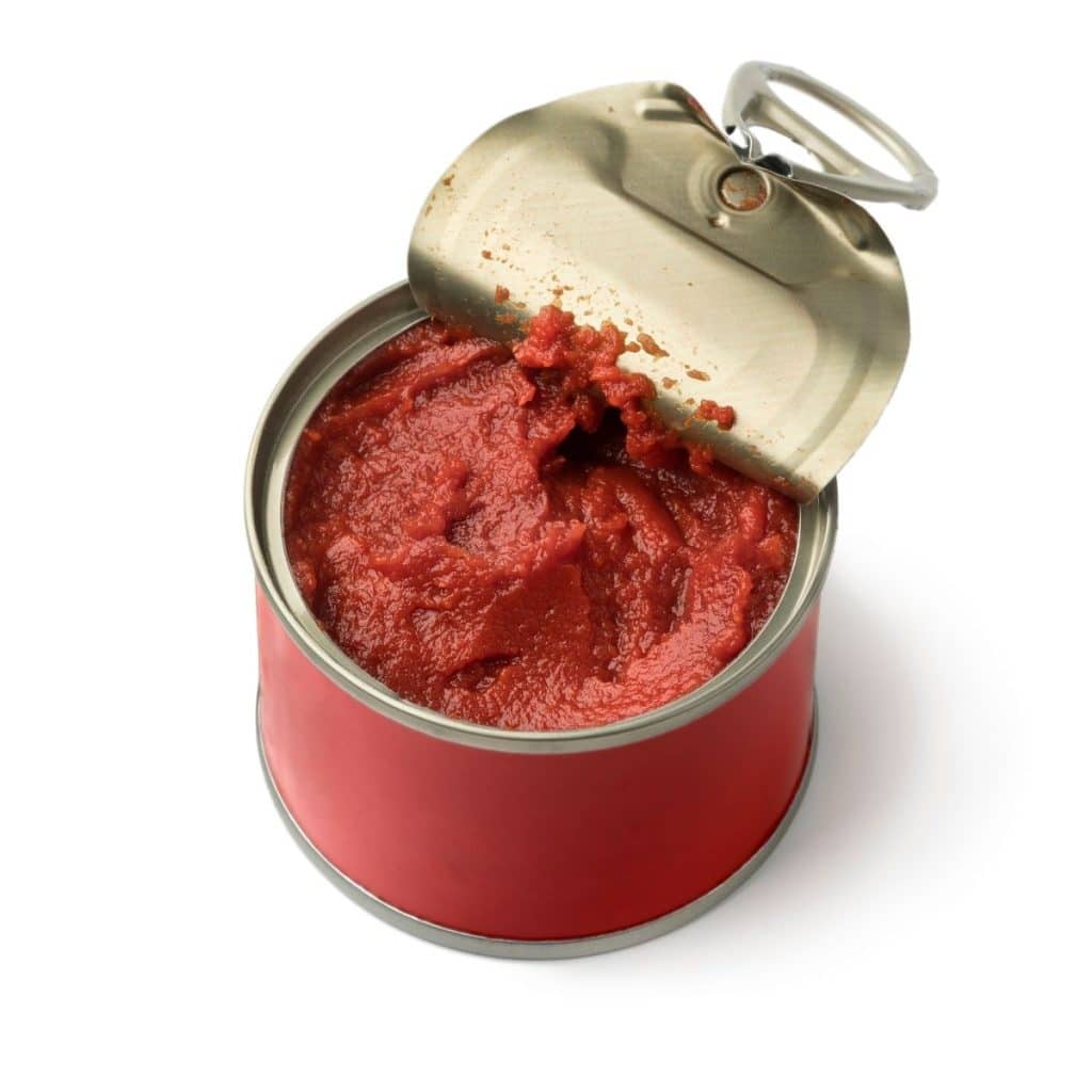 Open can of tomato paste.
