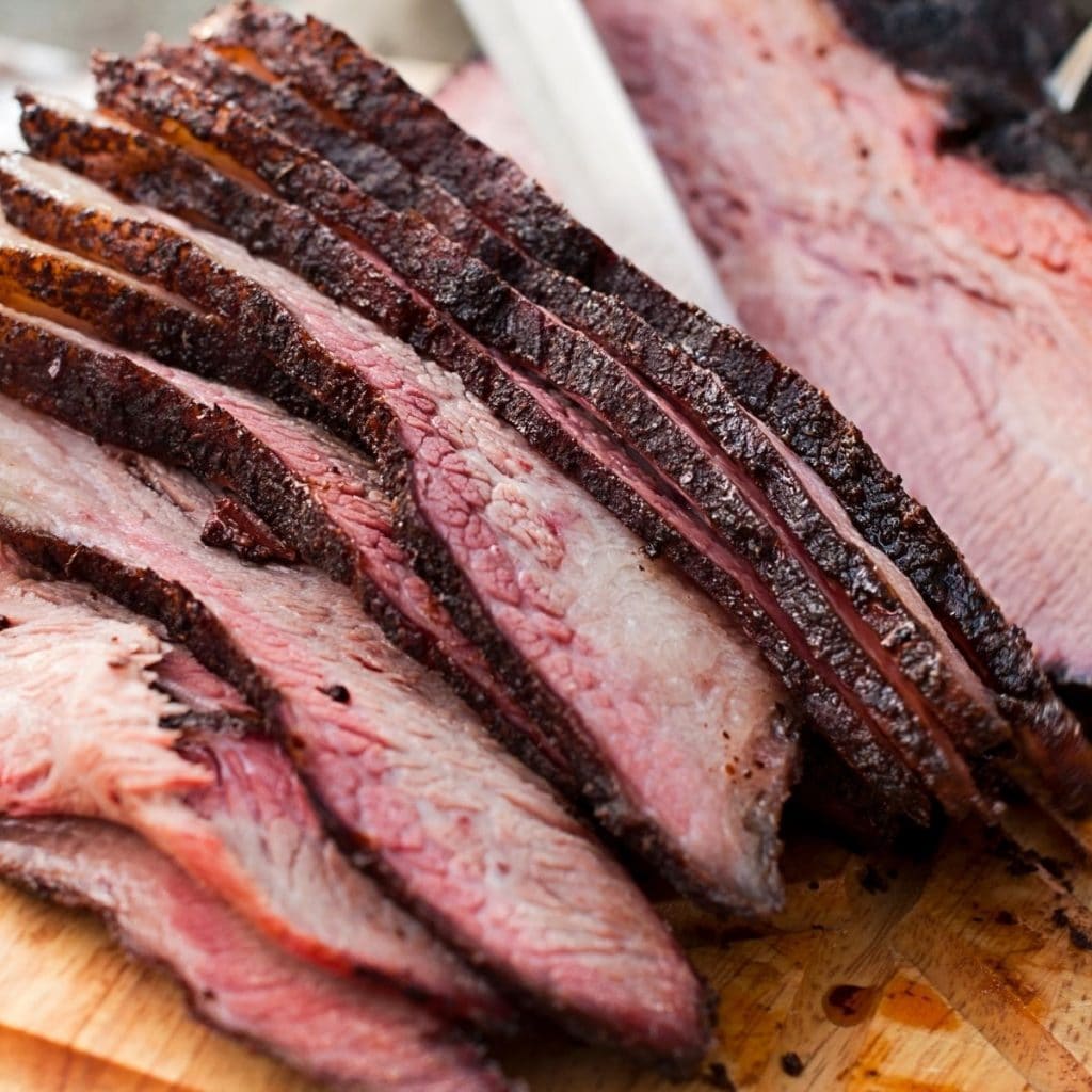 Slices of brisket.