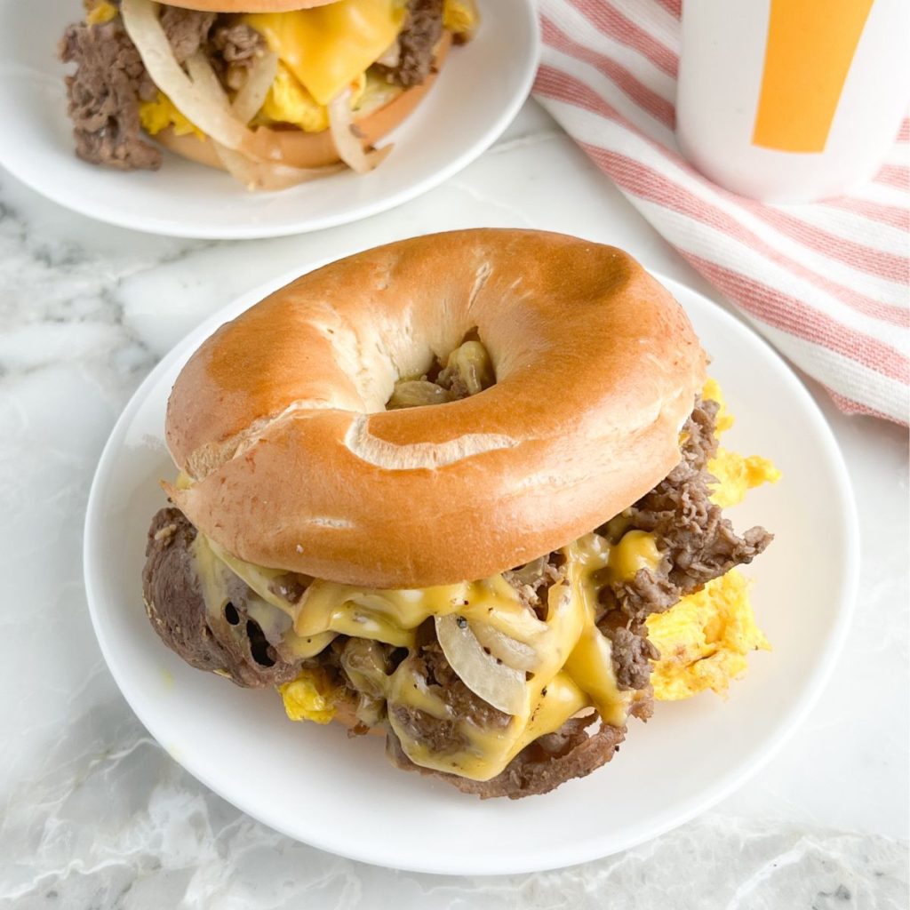 Steak egg and cheese sandwich.