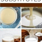 Glass of milk and evaporated milk.