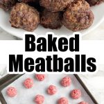 Meatballs on a plate and on a baking sheet.