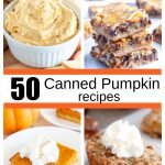 Bowl of creamy dip, slice of pumpkin cake, and pumpkin chocolate chip bars.