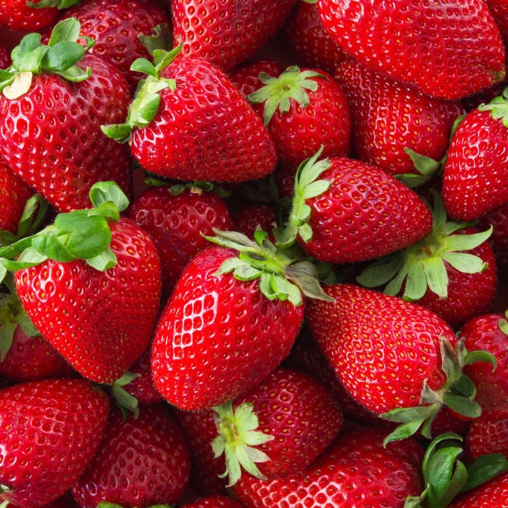 Several strawberries.