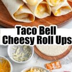 Tortilla roll up with cheese.