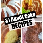 Four different bundt cakes.