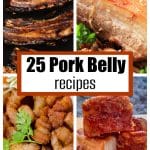 Sliced pork belly and pork belly roast.