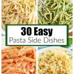 Bowls of pasta with garlic sauce, green sauce, and red sauce.
