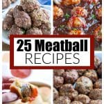 Plate of meatballs, meatball biscuits, and saucy meatballs.