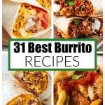 Bean burrito, beef burrito, and chicken burrito.