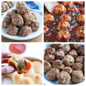 Plate of meatballs and meatball biscuits.