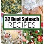 Spinach casserole, spinach dip, and salad.