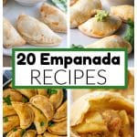 Empanadas with bowl of salsa and guacamole.