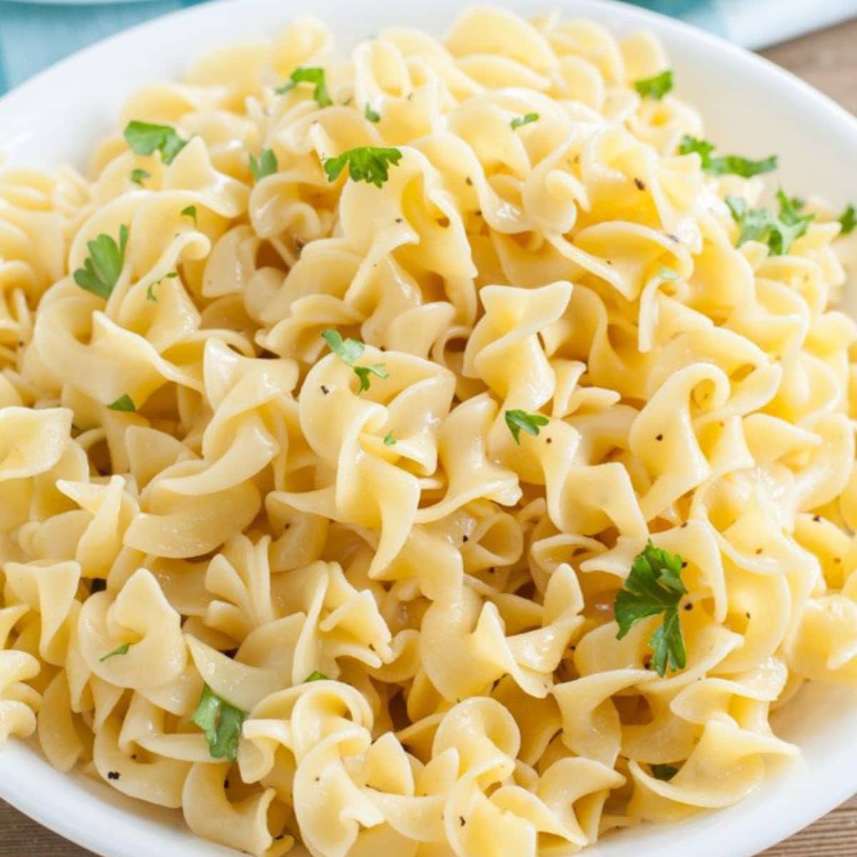 Bowl of egg noodles.