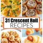 Breakfast ring, sausage rolls, cinnamon rolls, crescent pigs in the blanket.
