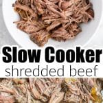 Bowl of shredded beef.