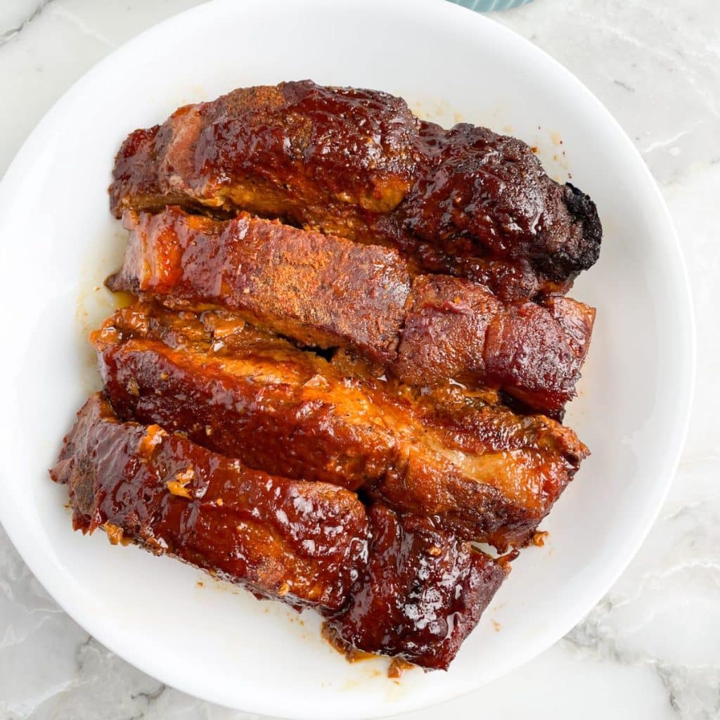 Bowl of BBQ ribs.