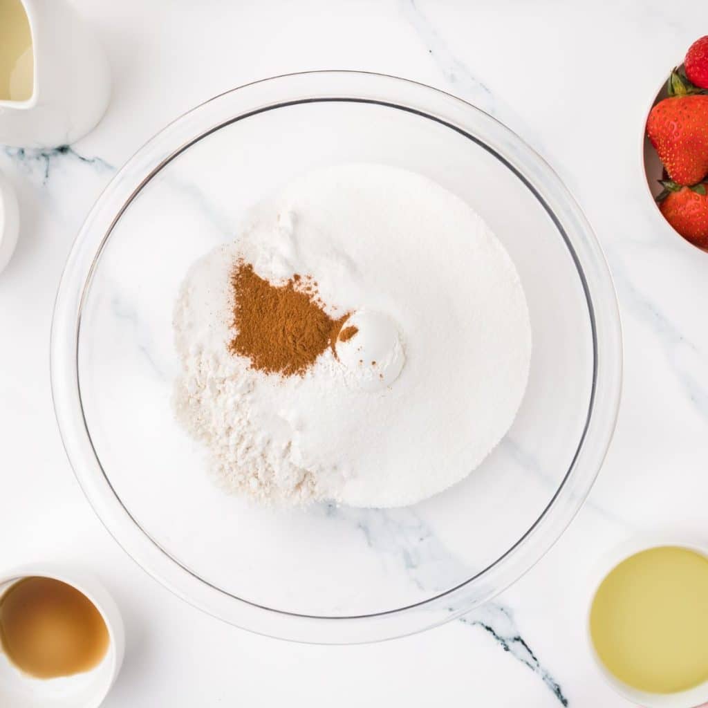 Bowl of flour and cinnamon.