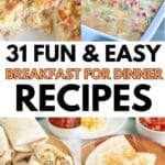 Breakfast casseroles, burritos, and quesadilla.