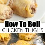 Chicken thighs on a plate.