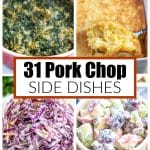 Spinach casserole, corn pudding, cabbage slaw, and fruit salad.