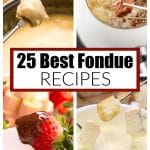 Cheese fondue and chocolate fondue with strawberry.