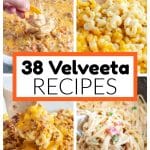 Sausage dip, macaroni and cheese, and spaghetti.