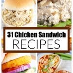 Shredded chicken sandwich, chicken salad, chicken wrap.