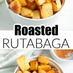 Bowl of roasted rutabaga.