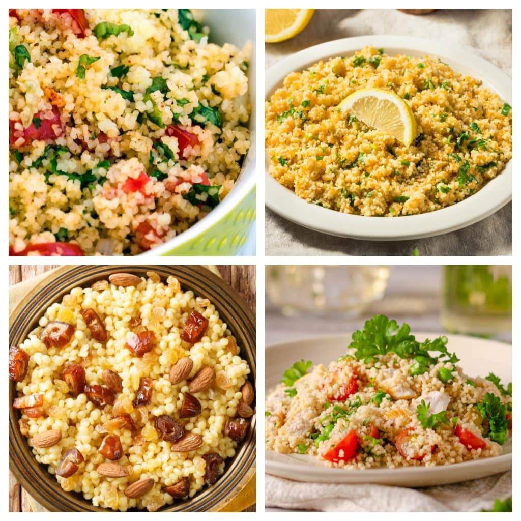 Couscous salad, lemon couscous, and breakfast couscous. 