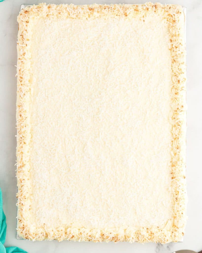 Coconut sheet cake. 