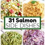 Corn salad, rice, green pasta, and slaw.
