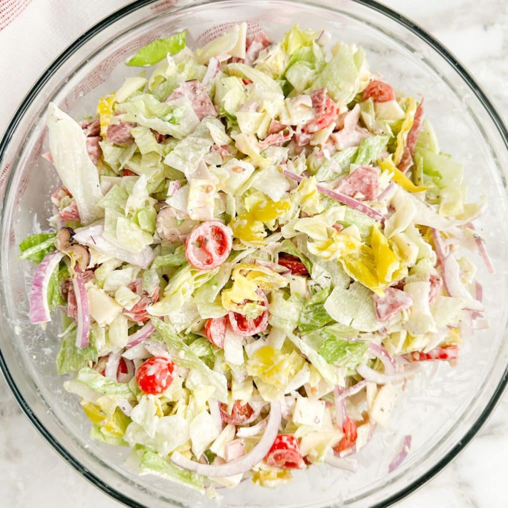 Bowl with an Italian salad. 