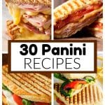 Four different panini sandwiches.