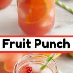 Glass of fruit punch.