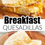 Stack of breakfast quesadillas.