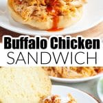 Buffalo chicken sandwich on a plate.