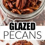 Bowl of candied pecans.