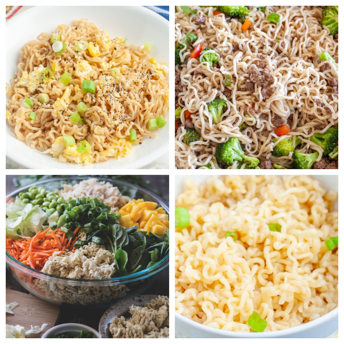 Ramen noodles in a bowl, ramen noodle salad, been and ramen. 