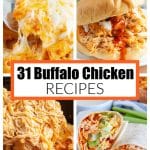 Pasta bake, chicken sandwich, shredded chicken, and chicken wraps.