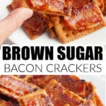 Bacon crackers on a plate.