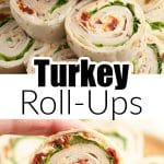 Turkey pinwheels on a plate.