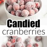 Bowl of sugared cranberries.