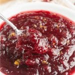 Bowl of cranberry sauce.