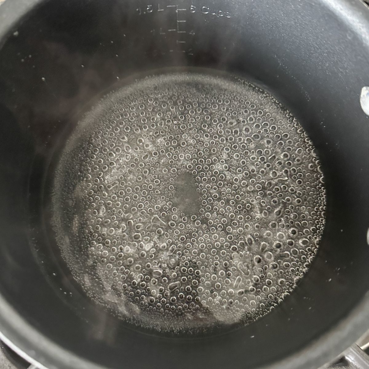 Pot of simmering water. 