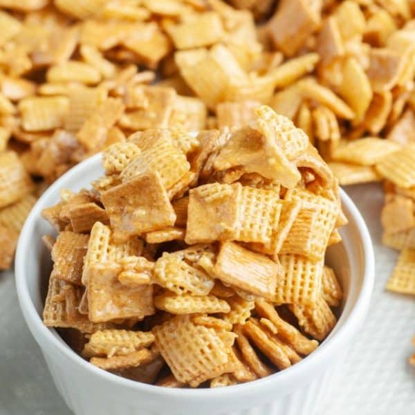 Bowl of Chex mix.