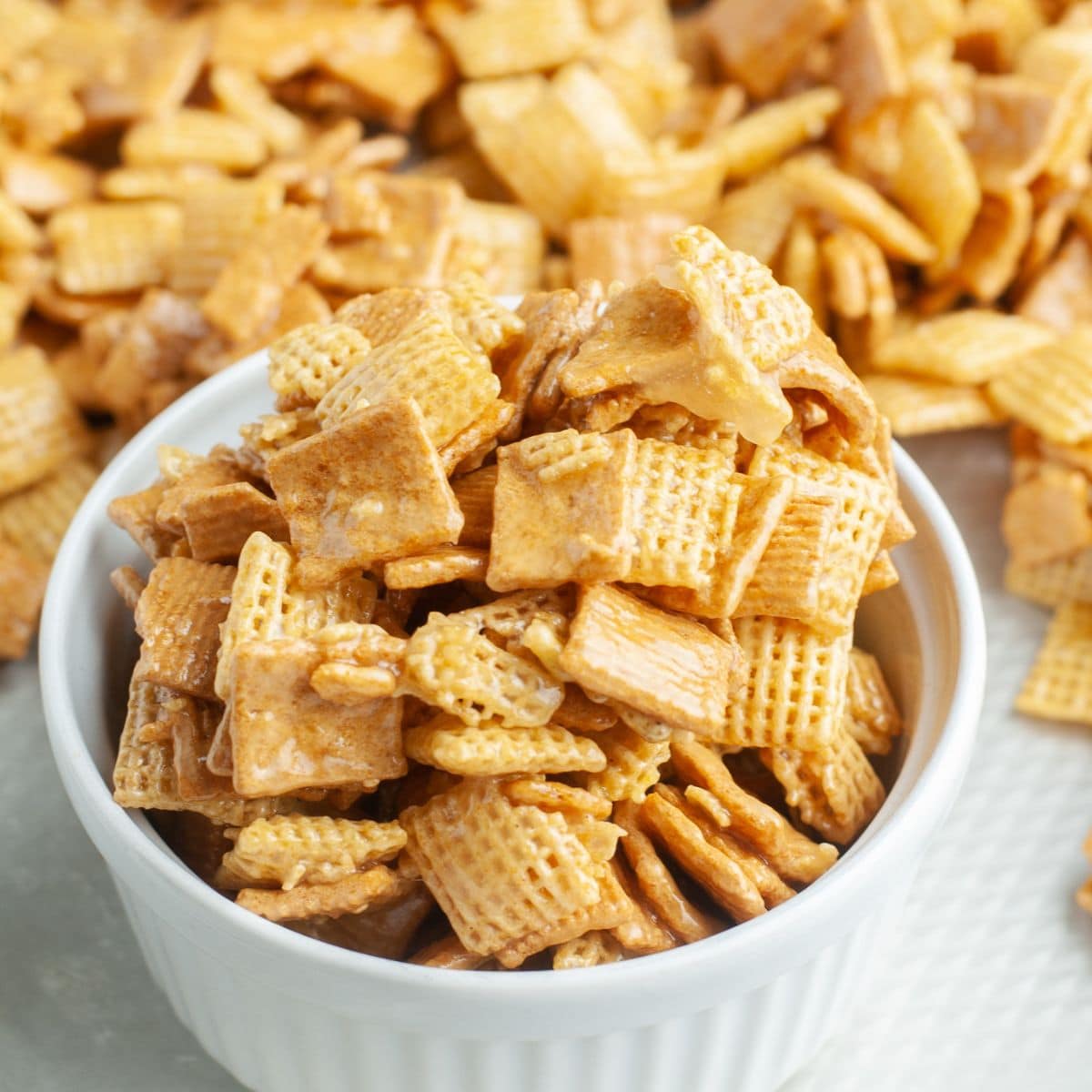 Bowl of chex mix. 