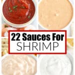 Cocktail sauce, boom boom sauce, and tartar sauce.