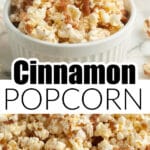 Bowl of cinnamon popcorn.
